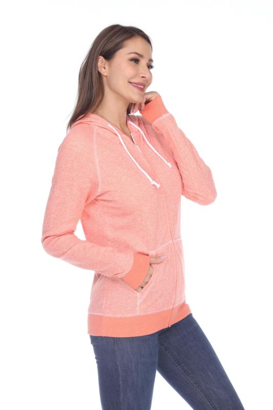 8902 Juniors French Terry Long Sleeve Zip Hoodie