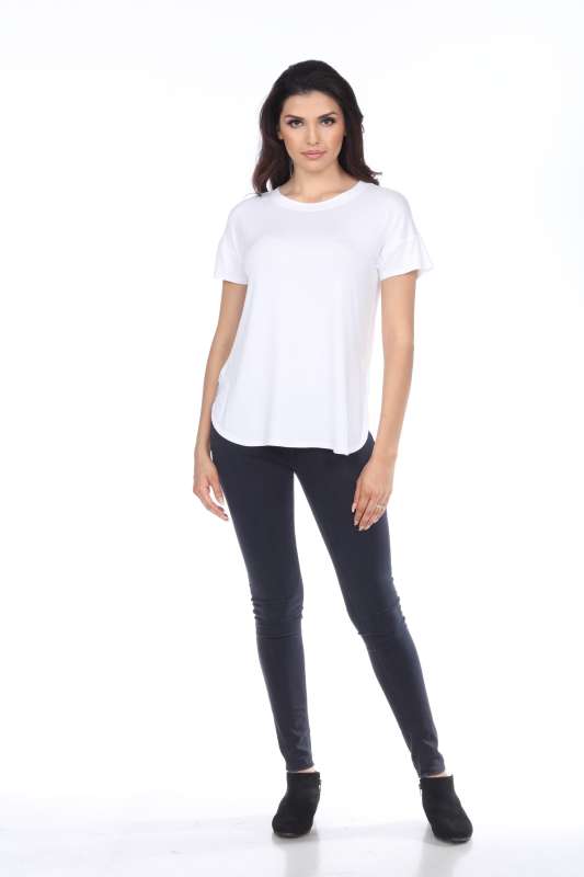 7250  Ladies Fancy Curved Side Short Sleeve Tee