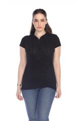 6051 Junior's Short Sleeve Cotton Slub Henley Hoodie