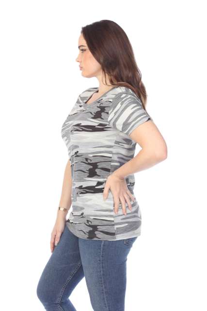 4002C Junior Camo Print Essentials Loose Body Tee