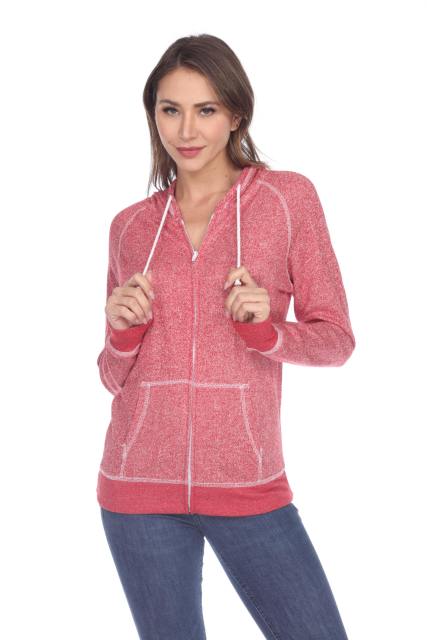 8902 Juniors French Terry Long Sleeve Zip Hoodie