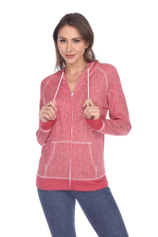 8902 Juniors French Terry Long Sleeve Zip Hoodie