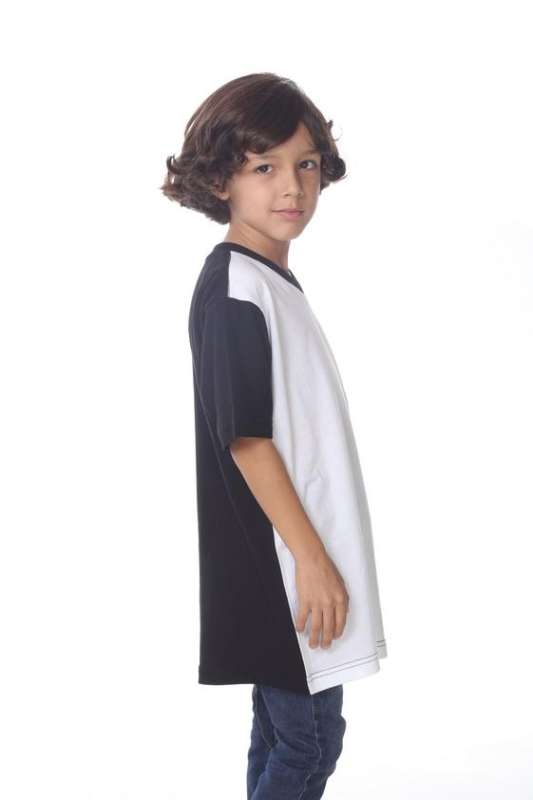 9607 Boy's Color Block V Neck Tee