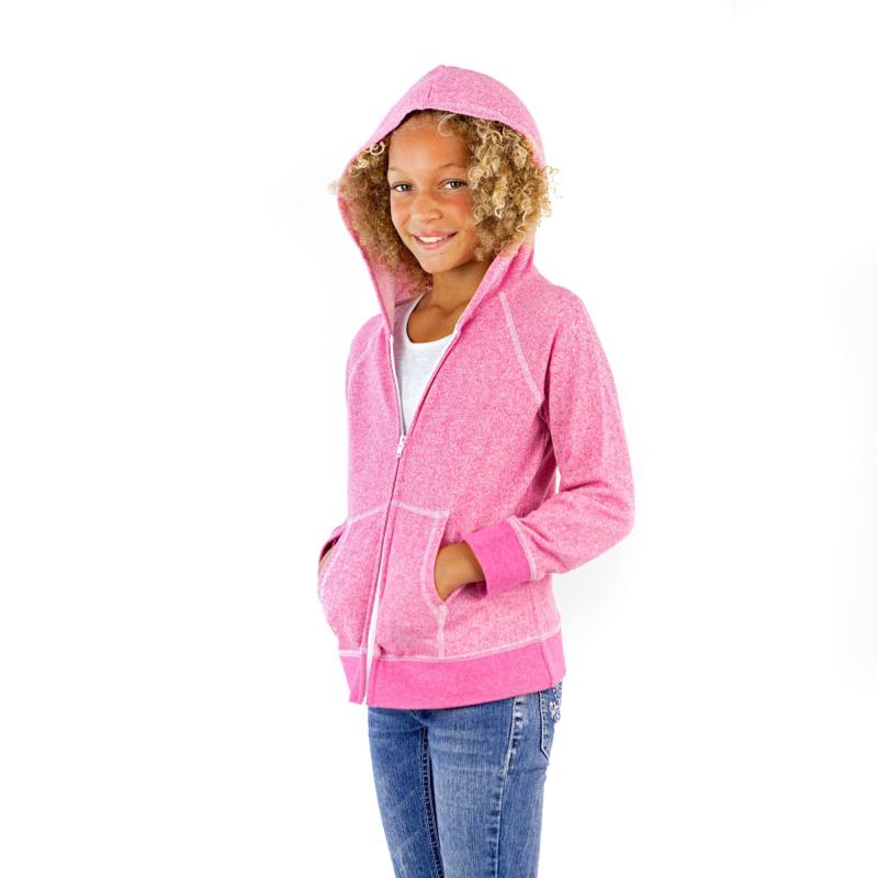 8902G Girls French Terry Llong Sleeve Zip Hoodie