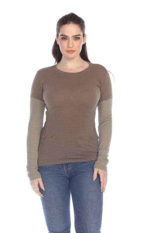 4160 Junior's Long Sleeve Jersey/Thermal 2-fer