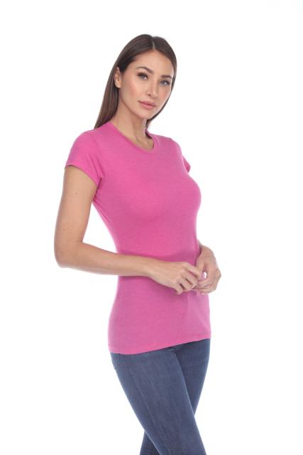 3000 Junior's Cap Sleeve CVC Blended Crew Neck Tee
