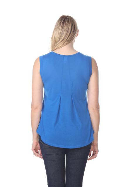 7311 Ladies Poly Viscose Pleated Back Tank Top