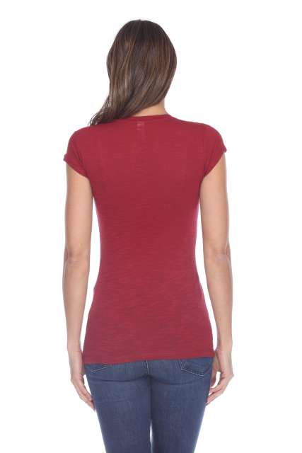 6050 Juniors Cap Sleeve Cotton Slub Tee