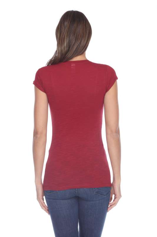 6050 Juniors Cap Sleeve Cotton Slub Tee