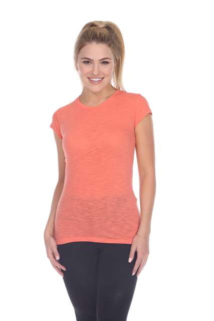 6050 Juniors Cap Sleeve Cotton Slub Tee