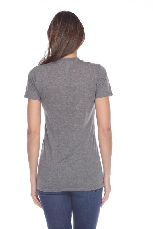 3800 Junior's Short Sleeve Poly Linen Crew Neck Tee