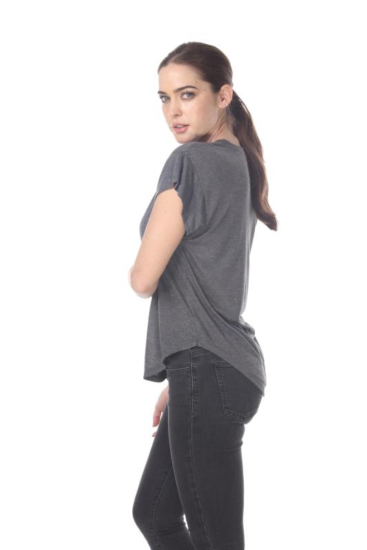 3307 Junior's Modern Cap Sleeve Tee