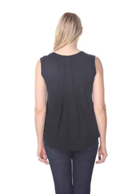7311 Ladies Poly Viscose Pleated Back Tank Top