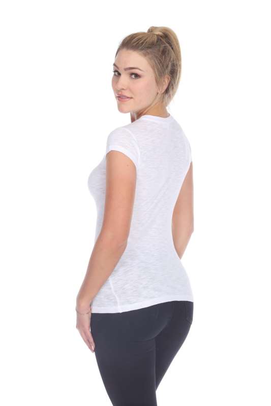 6050 Juniors Cap Sleeve Cotton Slub Tee