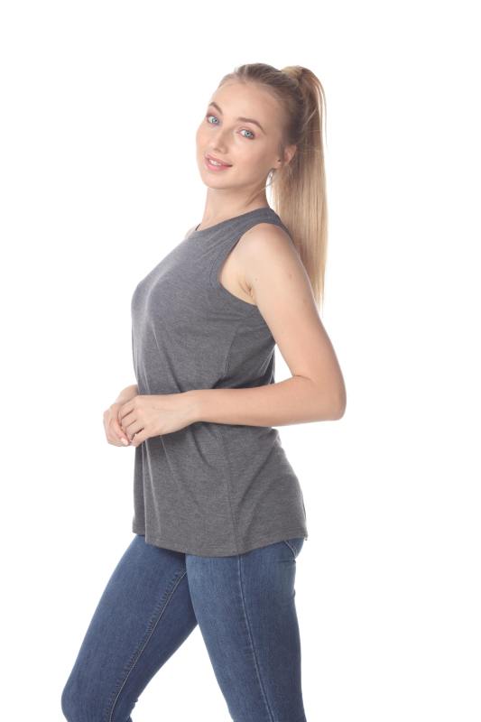 3311 Junior's Poly Viscose Tank Top with Slit Back