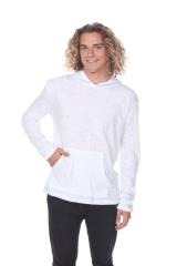 8705 Men's Long Sleeve Hooded Cotton Slub Pullover
