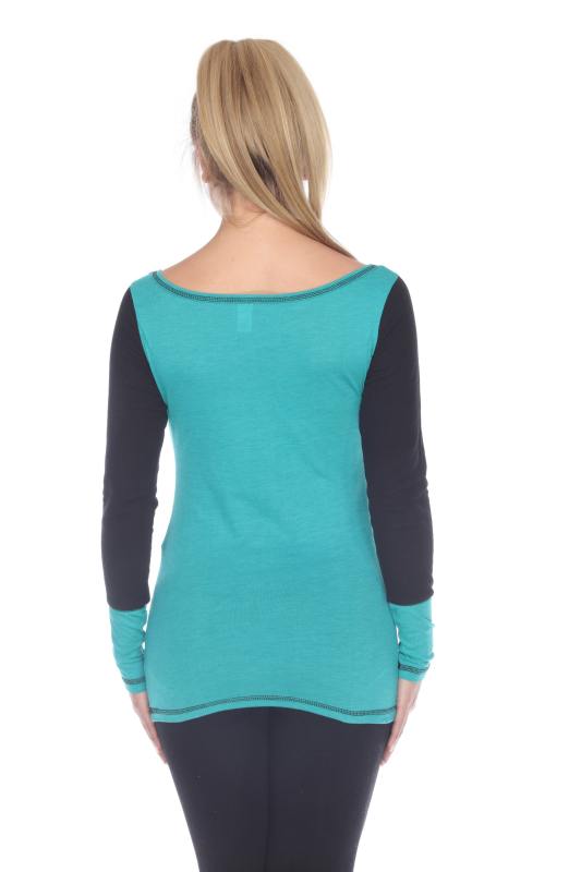 3101 Junior's Cotton Poly Blend Body with Black Thermal Long Sleeve Tee