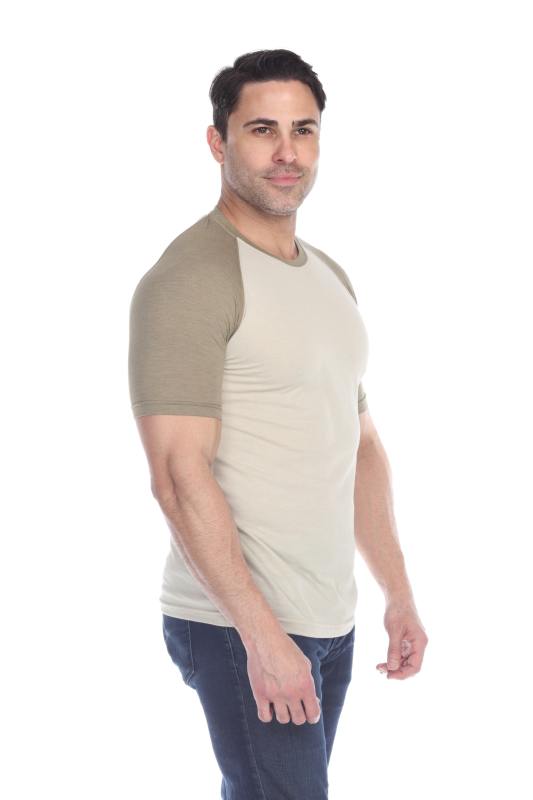 3601 Men's Short Sleeve CVC Blended Crew Neck Raglan
