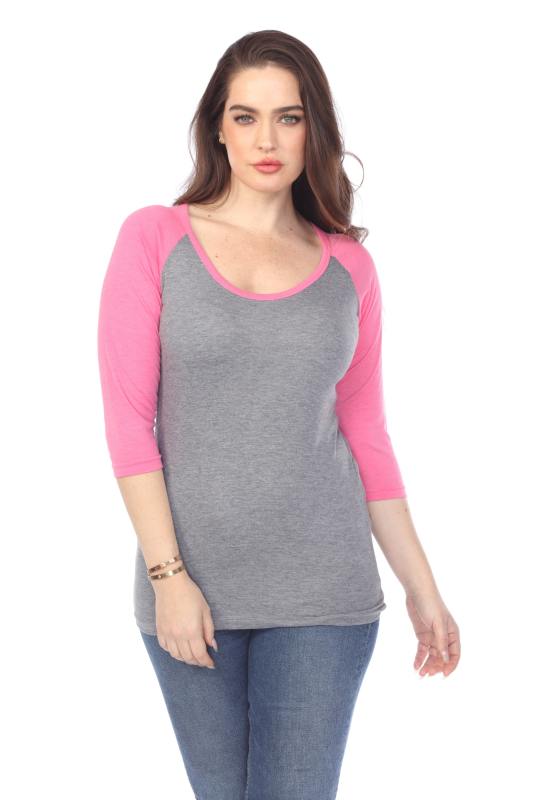 3206 Junior's Tri Blend 3/4 Contrast Sleeve Raglan
