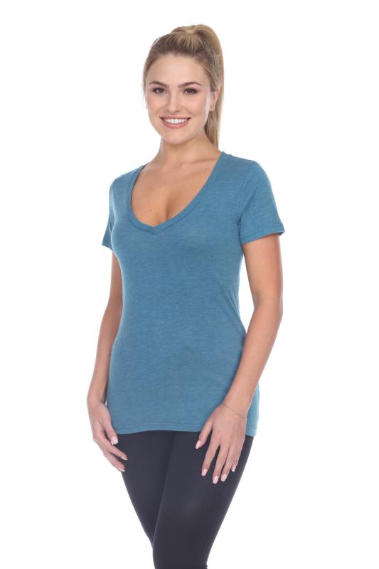 3203 Junior's Tri Blend Short Sleeve Deep V-Neck Tee