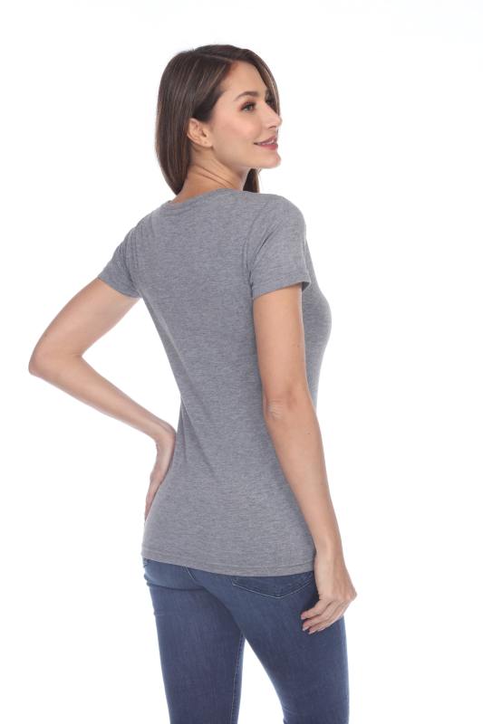 3203 Junior's Tri Blend Short Sleeve Deep V-Neck Tee