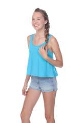 1206 Junior's Cotton Nub Crop Tank