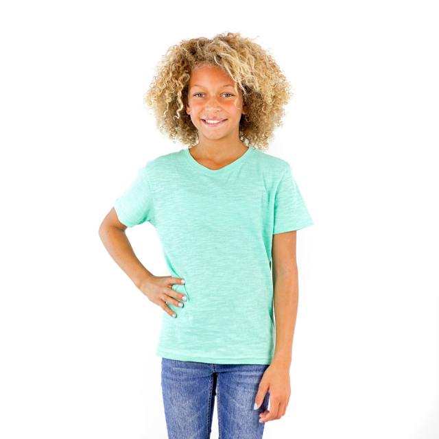 9002 Youth Cotton Slub Short Sleeve Crewneck Tee
