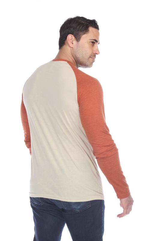 3701 Men's Long Sleeve CVC Blended Crew Neck Raglan
