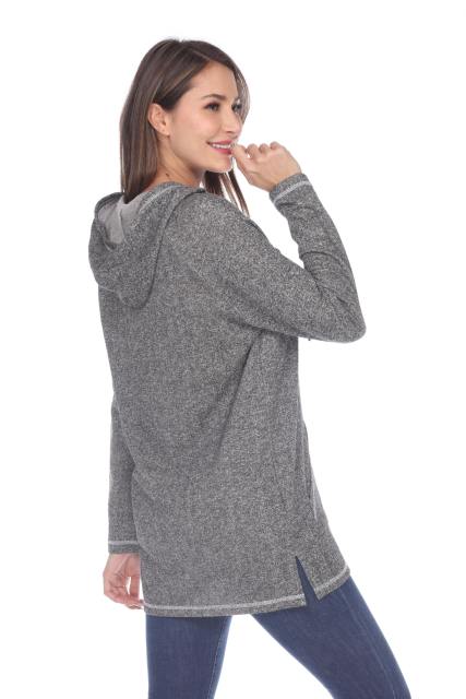 8905 Junior's French Terry Tunic Pullover Hoodie