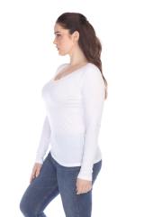 1103 Junior's Long Sleeve Tear Drop V-Neck Tee