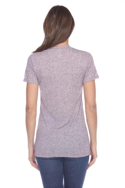 3800 Junior's Short Sleeve Poly Linen Crew Neck Tee