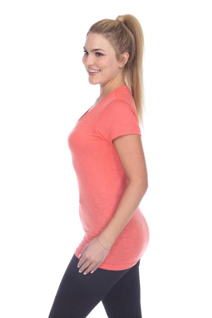 3400 Junior's Poly Rayon Slub Scoop Neck Tee