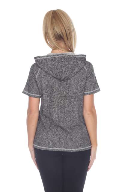 8901 Junior's French Terry Short Sleeve Zip Hoodie