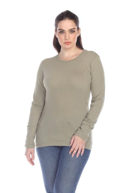1100 Junior's Long Sleeve Crew Neck Tee