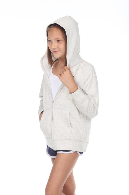 8902G Girls French Terry Llong Sleeve Zip Hoodie