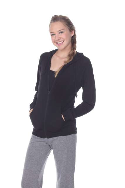 6152 Junior's Long Sleeve Cotton Slub Zip-Up Hoodie