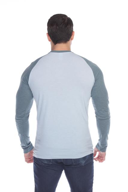 3701 Men's Long Sleeve CVC Blended Crew Neck Raglan