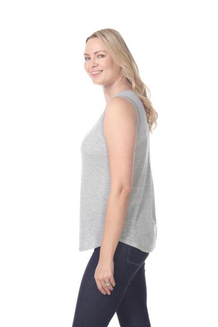 7311 Ladies Poly Viscose Pleated Back Tank Top