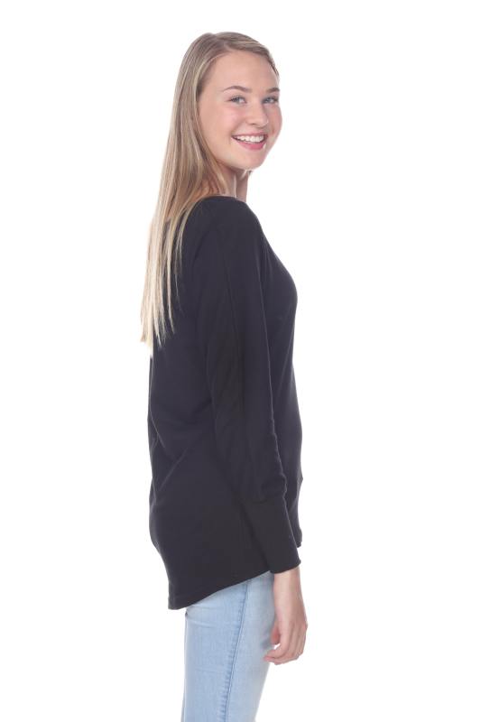 1101 Junior's Kimono Long Sleeve Hi-Lo Tee