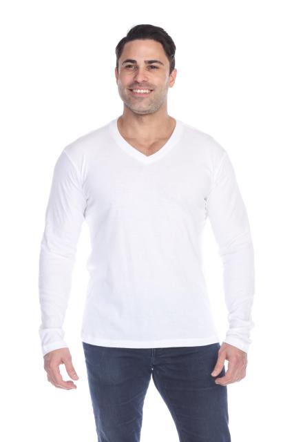 4701 Men's Slim Fit Long Sleeve V-Neck Tee