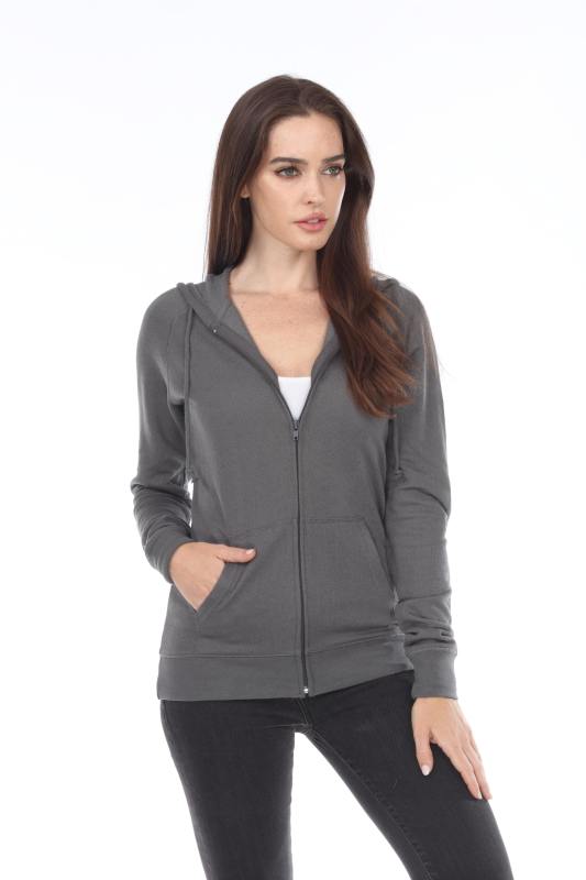 8902 Juniors French Terry Long Sleeve Zip Hoodie