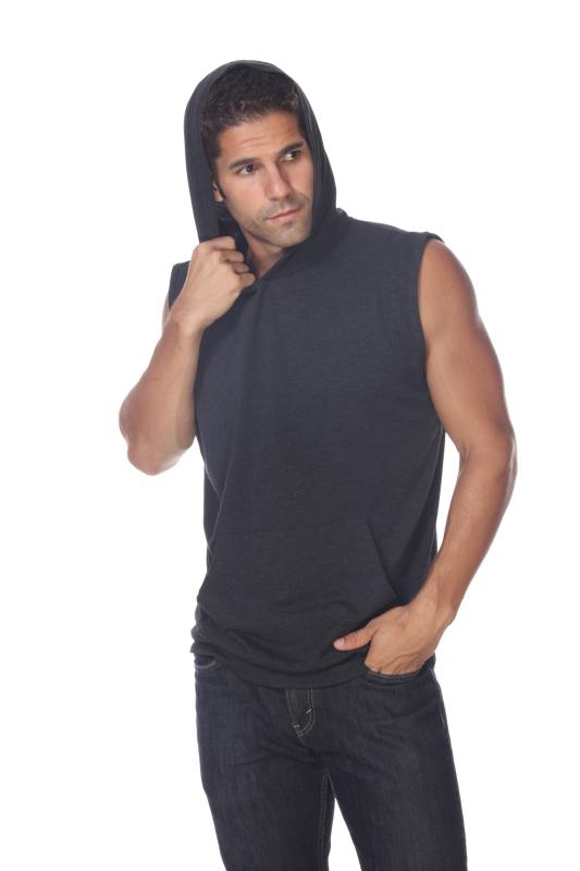 3758 Men's Tri Blend Sleeveless Hoodie