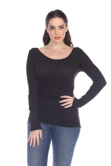 5101 Juniors Long Sleeve Scoop Neck Tee