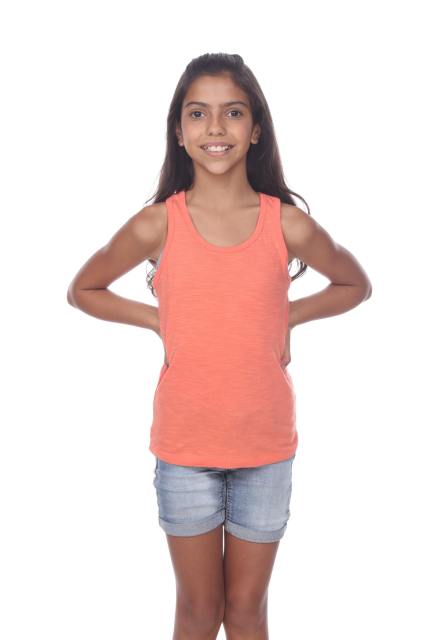 9004 GIRLS RACERBACK COTTON SLUB TANK