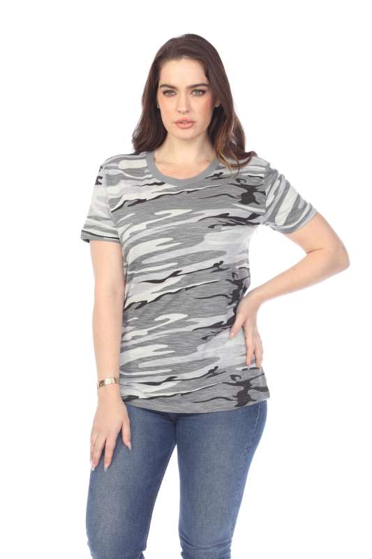 4002C Junior Camo Print Essentials Loose Body Tee