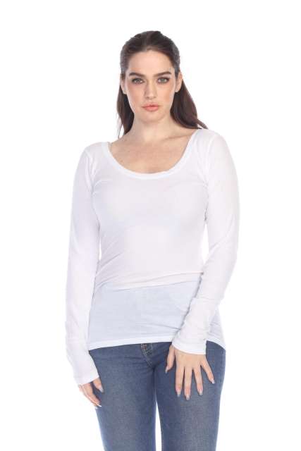 5101 Juniors Long Sleeve Scoop Neck Tee