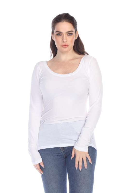 5101 Juniors Long Sleeve Scoop Neck Tee