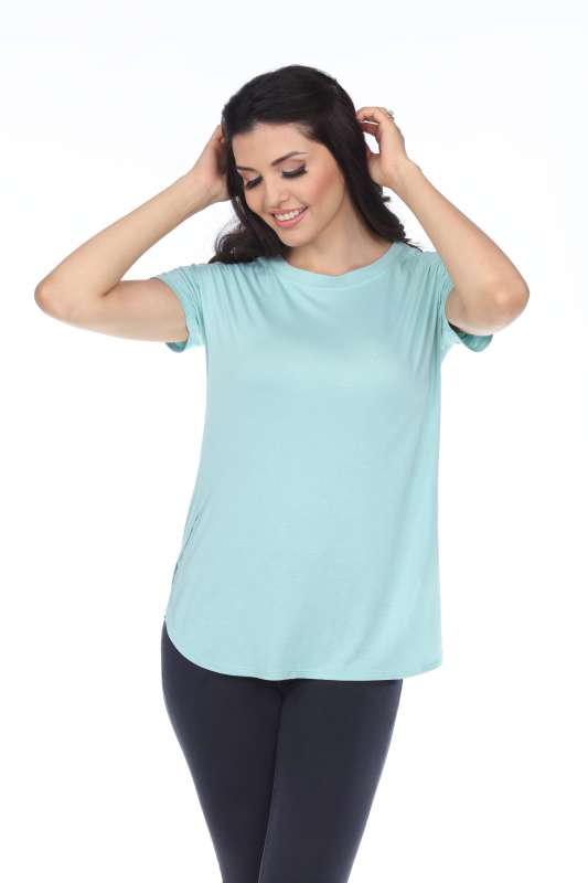 7250  Ladies Fancy Curved Side Short Sleeve Tee