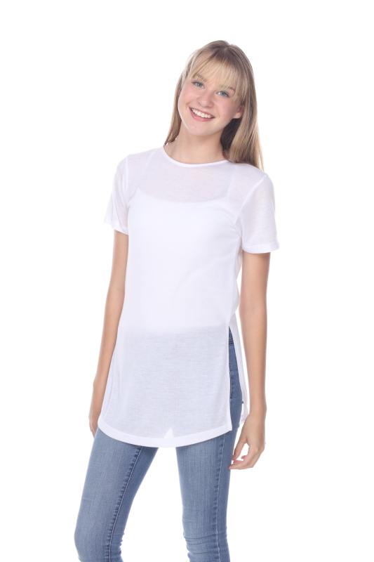 3308 Junior's Viscose Short Sleeve Vented Tee