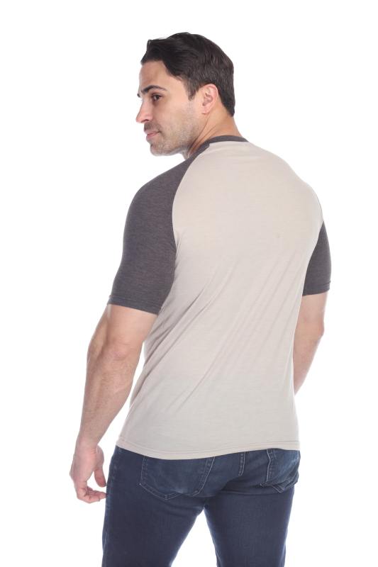3601 Men's Short Sleeve CVC Blended Crew Neck Raglan